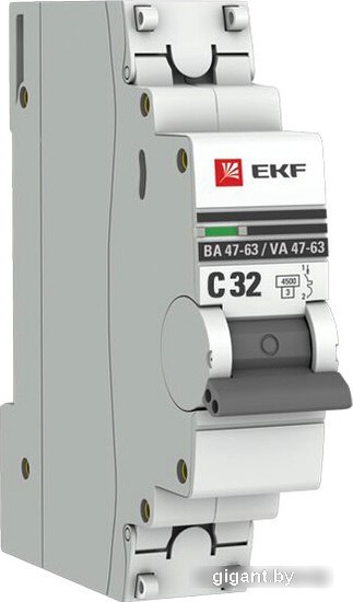 Выключатель автоматический EKF ВА 47-63 1P 32А (C) 4.5kA PROxima mcb4763-1-32C-pro