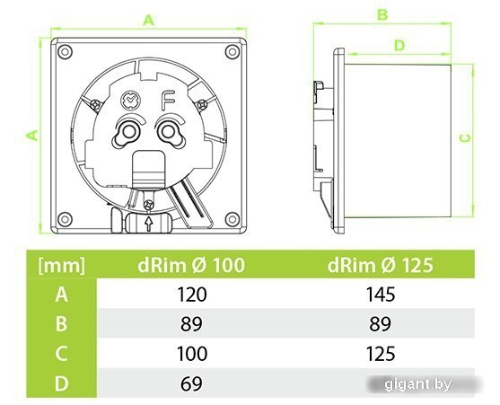 Осевой вентилятор airRoxy dRim 100S-C159
