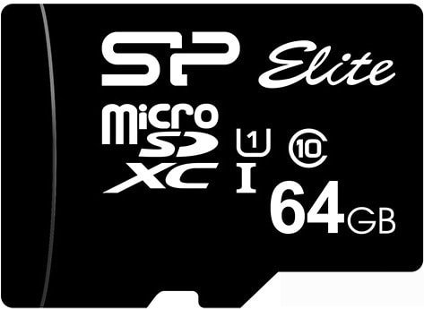 Карта памяти Silicon-Power SP064GBSTXBU1V10 microSDXC Elite UHS-1 (Class 10) 64GB