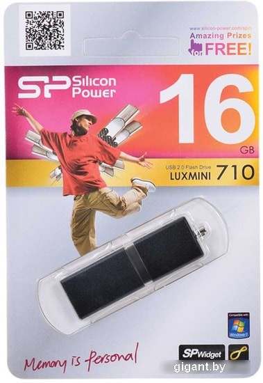 USB Flash Silicon-Power LuxMini 710 16GB (черный)