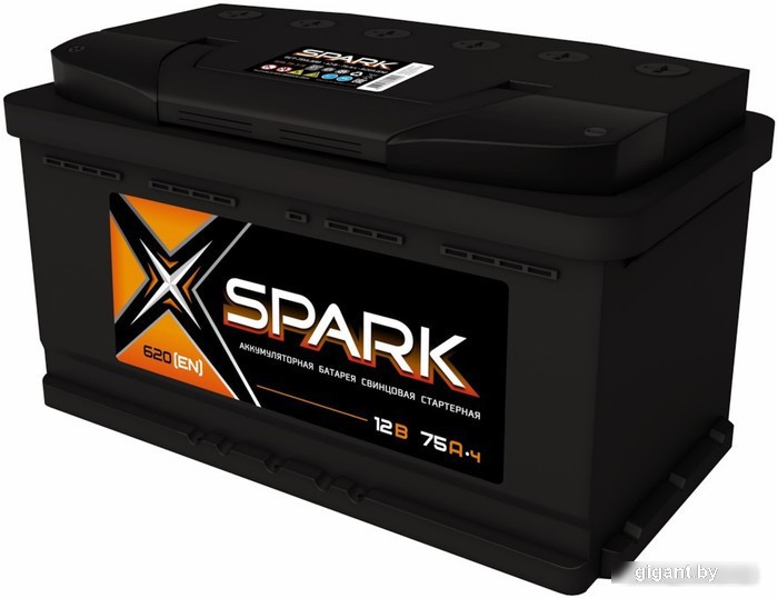 Автомобильный аккумулятор Spark 620A (EN) L+ SPA75-3-L (75 А·ч)