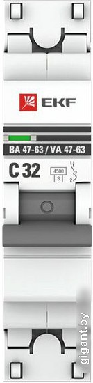 Выключатель автоматический EKF ВА 47-63 1P 32А (C) 4.5kA PROxima mcb4763-1-32C-pro