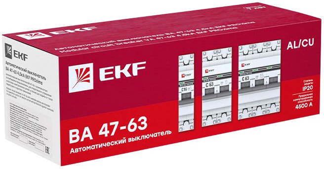 Выключатель автоматический EKF ВА 47-63 2P 25А (C) 4.5kA PROxima mcb4763-2-25C-pro